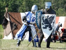 Dragons Own Medieval Combat Unit exhibiting at Days of Yore 2018. Photo by Judi Newsome, Roadrunner Photography.