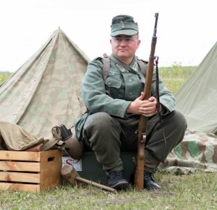 The 1st SSF was a group of elite soldiers from the US and Canada who saw service during WWII in Italy and France. Photo taken at Days of Yore 2017 by Judi Newsome.